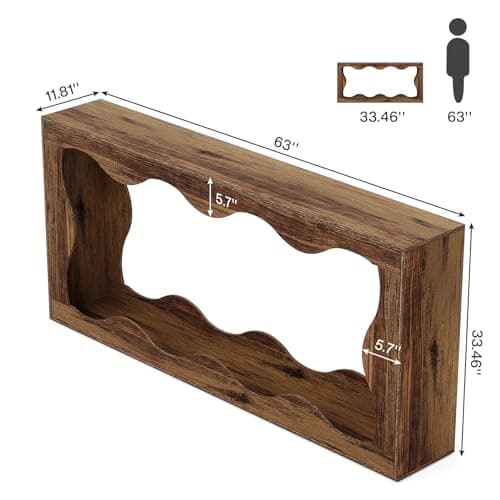 Tribesigns 63 Inches Farmhouse Console Table with Storage, Brown