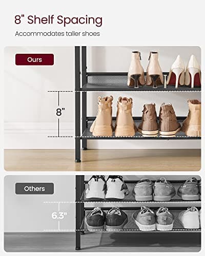 VASAGLE 4-Tier Entryway Shoe Rack with Storage Shelves ULBS040B01