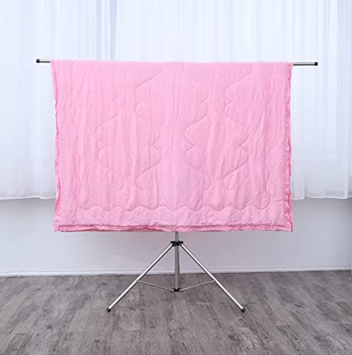 Compact Heavy Duty Stainless Steel Clothes Drying Rack, Foldable & Windproof Hooks, High Capacity Rack.