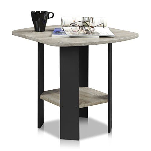 Furinno French Oak Grey/Black 2-Pack End Table