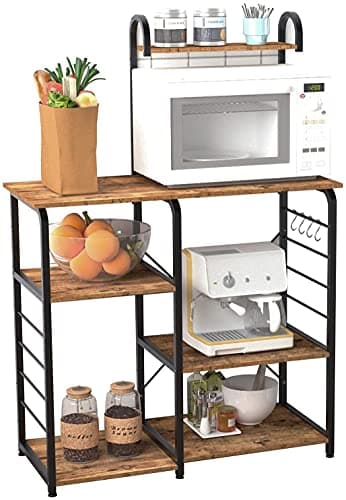 Soges White Multi-Functional Kitchen Microwave Stand & Rack