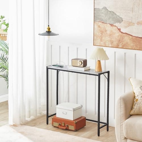 Industrial Style Small Console Table with Power Station CTHM76E01