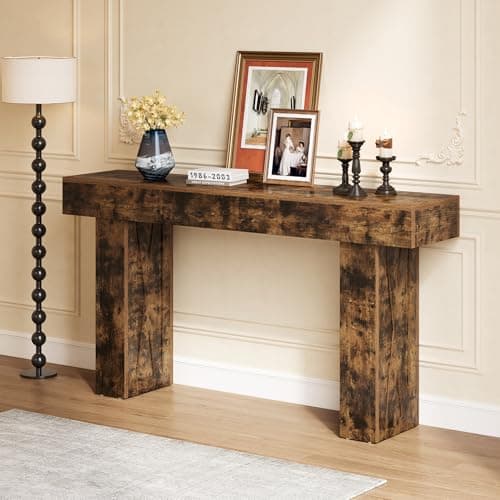 LITTLE TREE 63-Inch Narrow Console Table, Modern Hallway Entryway Table