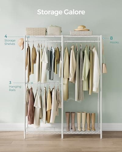 SONGMICS Cloud White Heavy-Duty Garment Rack ULGR423W01