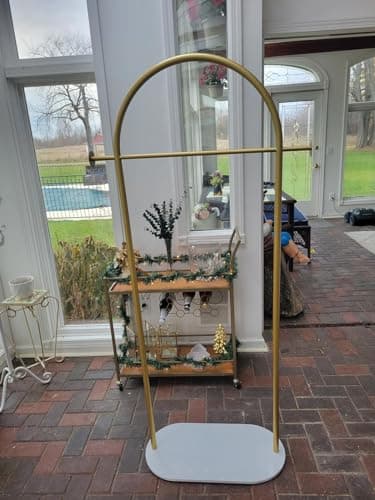 Modern Marble Base Gold Clothing Rack, Heavy-duty for Boutiques and Closets