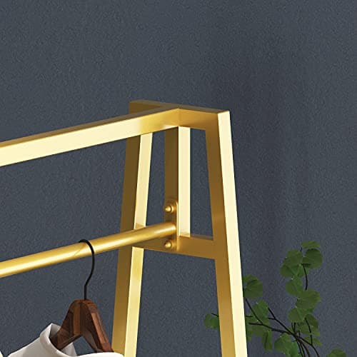 HOMEKAYT Gold Modern Metal Heavy Duty Garment Rack 47"LS
