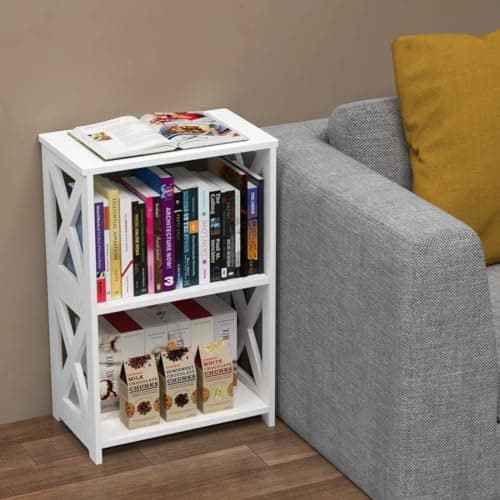White 3-Tier Nightstand for Living Room Set of 2