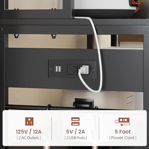 Itaar 47.2 Inch Farmhouse Coffee Bar Cabinet with Storage and Power Outlet