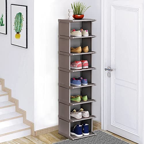 KANAV 8-Tier Tall Narrow Shoe Rack - Vertical Storage Organizer