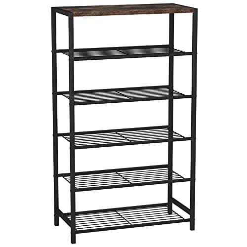 HOMEFORT Narrow 3-Tier White Oak Shoe Organizer Tower