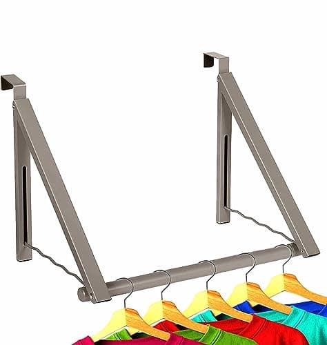 HOLDN' Over The Door Storage Hanger - Foldable Rack for Towels, Coats & Clothes