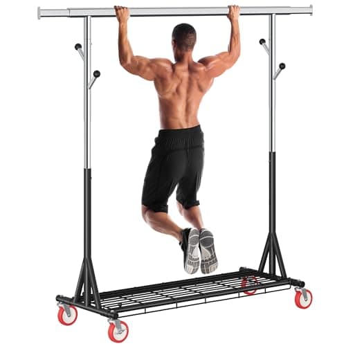 Heavy Duty Clothes Rack for 200 pieces of clothing: Load 480 LBS, Portable & Adjustable