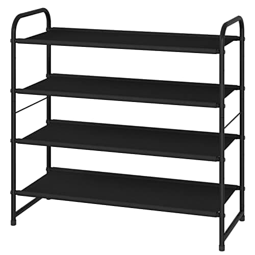 White 3-Tier Expandable Fabric Shoe Storage Organizer