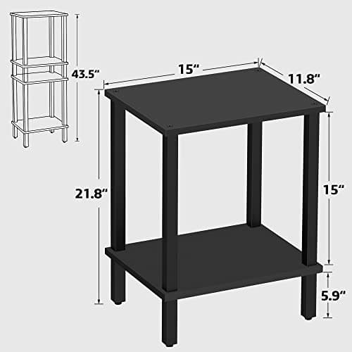 TUTOTAK End Tables Set of 2 for Small Spaces