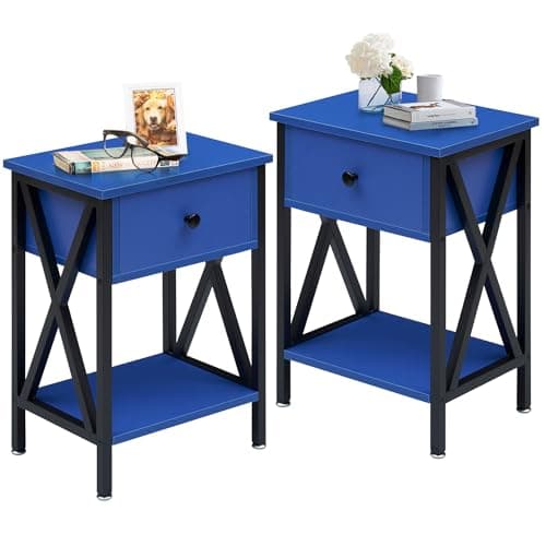Rustic Nightstand with Drawer for Bedroom Storage