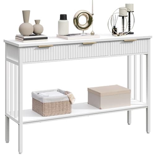 Black and Gold CTHB5201 Console Table with Storage for Entryway and Living Room