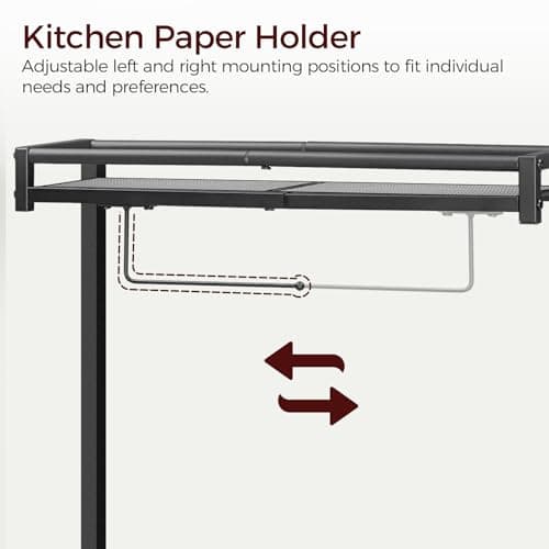 Rustic Brown Bakers Rack with Power Outlet & 6 Hooks for Kitchen BRHR36E01