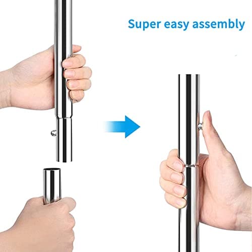 Simple Rolling Double Rod Clothes Organizer, Chrome