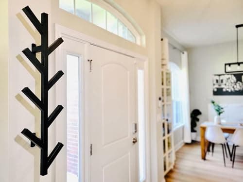 Premium Black Wall Mount Coat & Hat Rack - Modern Design