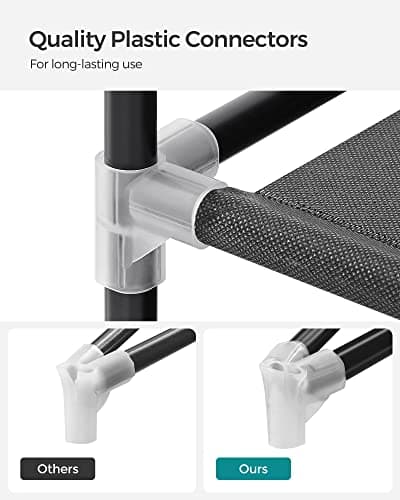 SONGMICS 6-Shelf Portable Closet with Hanging Rail, Grey URYG84GY