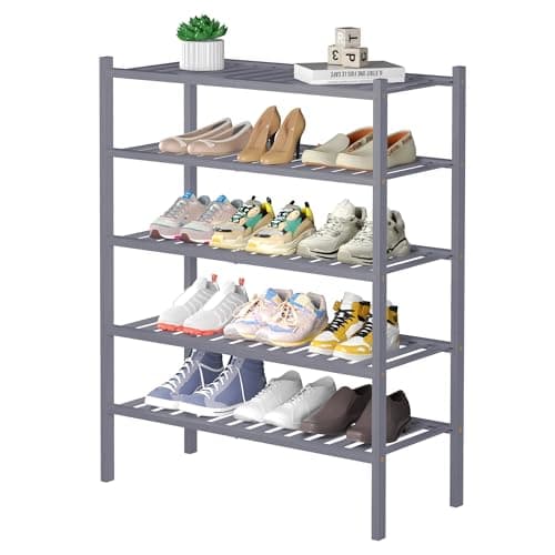 Bamboo 3-Tier Shoe Rack for Small Spaces (Brown)