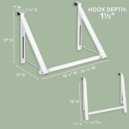 HOLDN' Over The Door Storage Hanger - Foldable Rack for Towels, Coats & Clothes