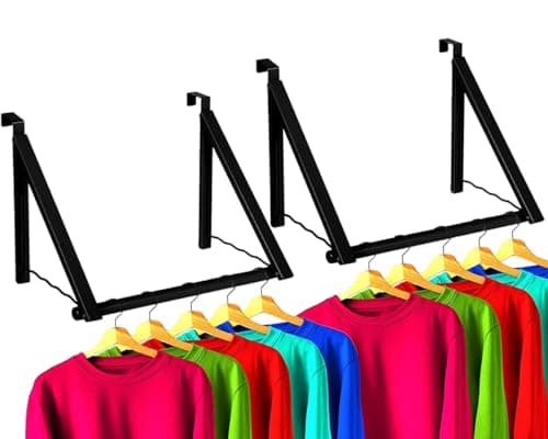 HOLDN' Over The Door Storage Hanger - Foldable Rack for Towels, Coats & Clothes