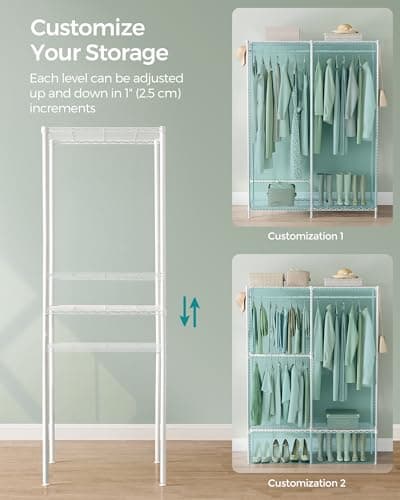 SONGMICS Cloud White Heavy-Duty Garment Rack ULGR423W01