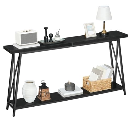 Extra Long Industrial Black Console Table CTHB4801