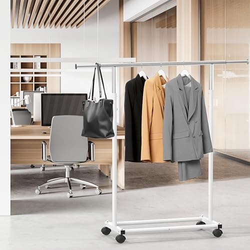 White Standard Rod Garment Rack for Houseware