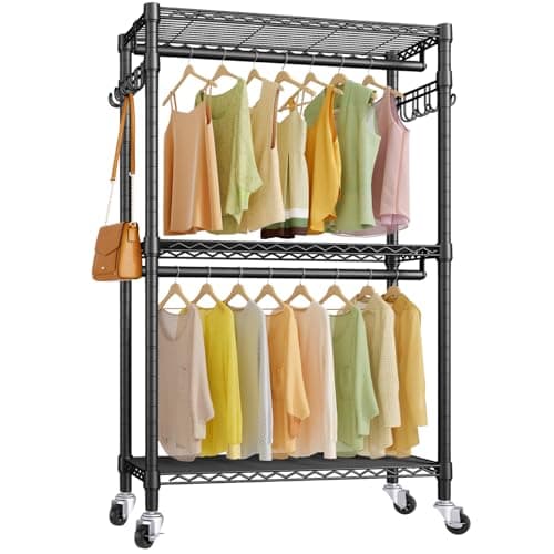 Vipek R2 Plus Black Freestanding Metal Clothes Storage Rack