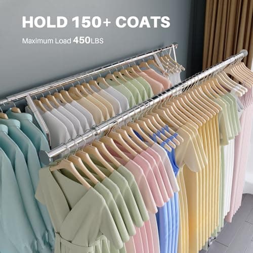 HOKEEPER Heavy Duty Rolling Clothing Rack with Adjustable Shelves