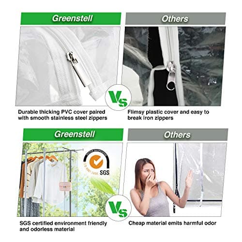 GREENSTELL Heavy Duty Rolling Clothes Rack with Brakes, Industrial Grade Sturdy Metal (59x24x63 inch)