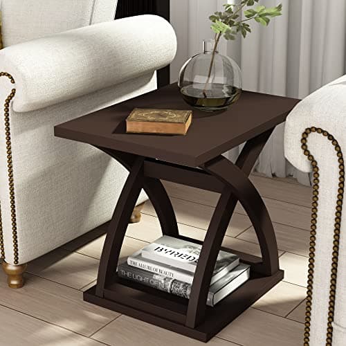 X-Design Espresso End Table Set with Storage (2 Pack)