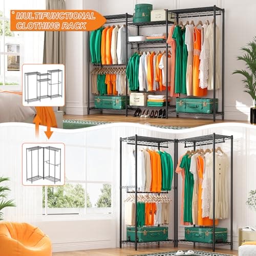 Raybee Heavy Duty 840 LBS Metal Clothes Rack, Black