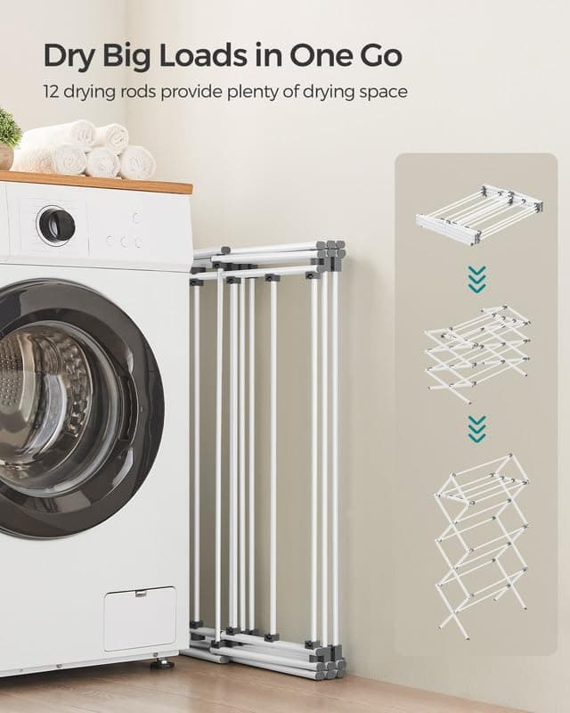 SONGMICS Folding White Outdoor Clothes Drying Rack ULLR770W01