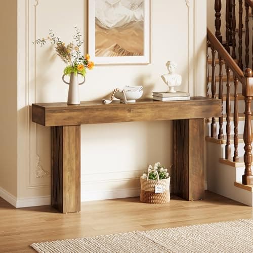 LITTLE TREE 63-Inch Narrow Console Table, Modern Hallway Entryway Table