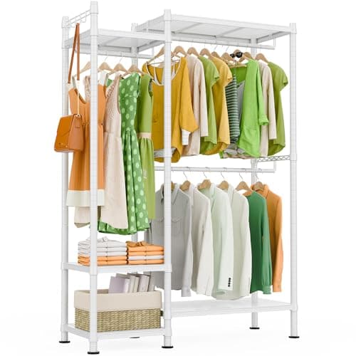 LEHOM G3 Heavy Duty Freestanding Clothes Rack with Shelves