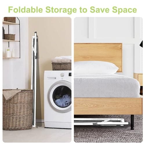 58in Lightweight Silver Stainless Steel Clothes Drying Rack, Foldable for Small Spaces