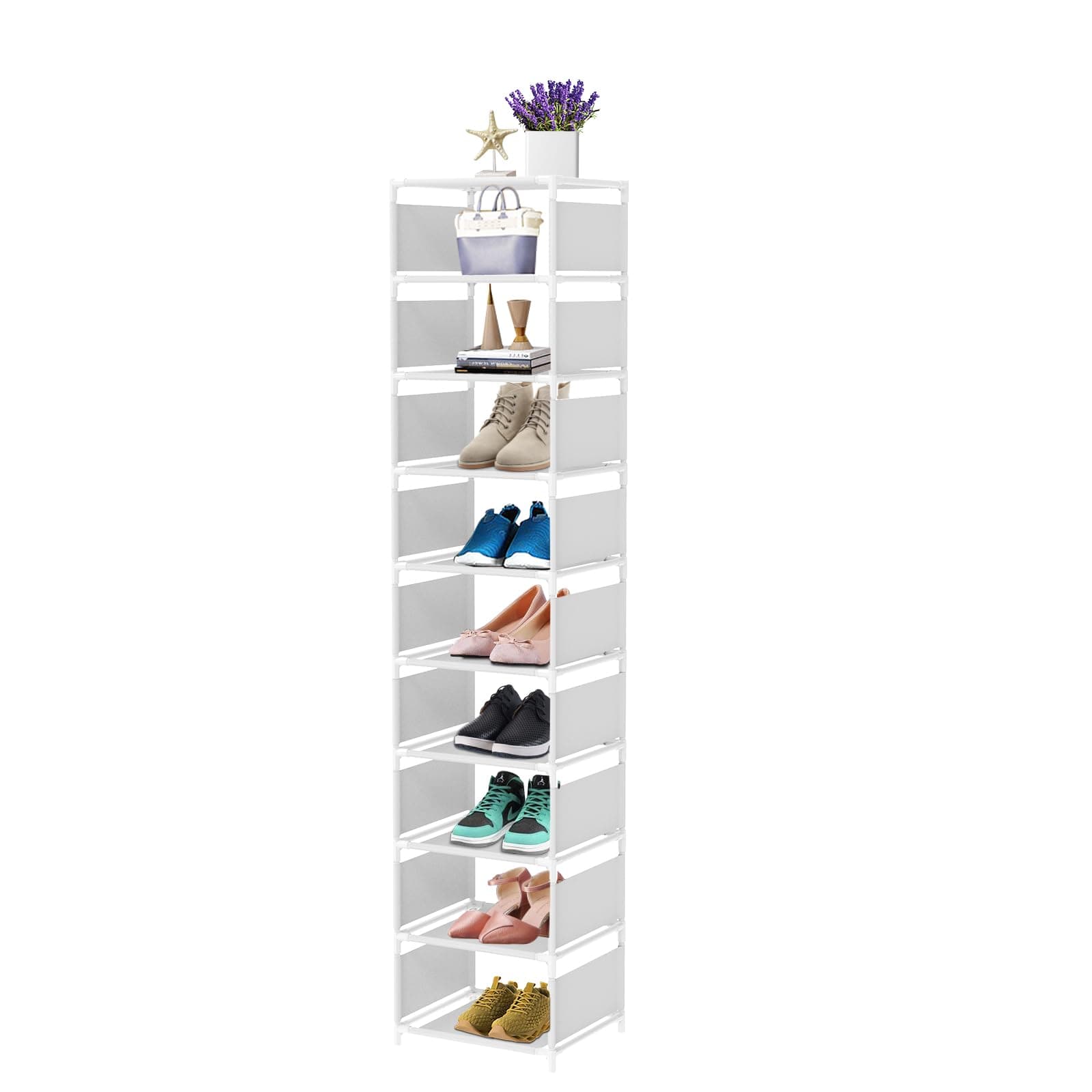 Space-Saving 10-Tier Shoe Rack for Entryway Closet
