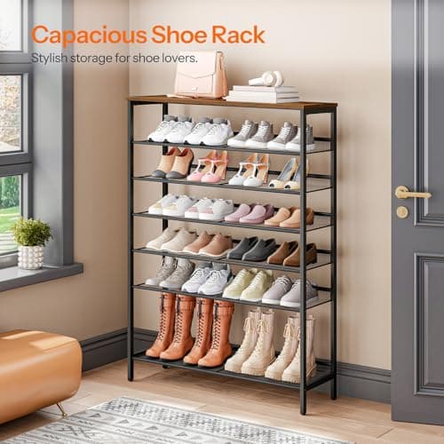 HOOBRO BF118XJ01 8-Tier Shoe Rack, Sturdy & Space Saver, for 32-40 Pairs
