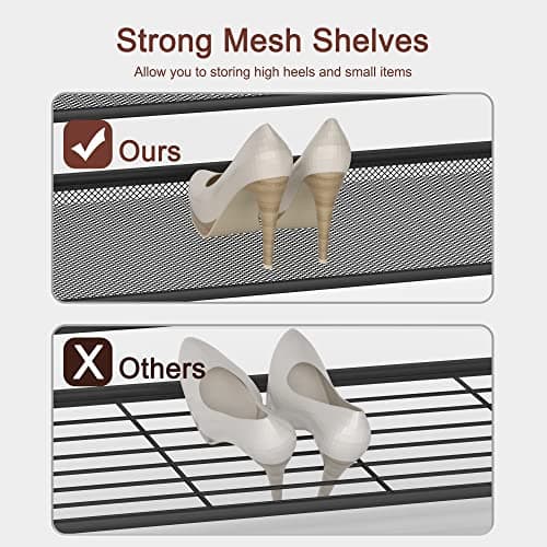 Sturdy Steel 4-Tier Shoe Rack - Entryway Shoe Organizer with Spacious Shelves