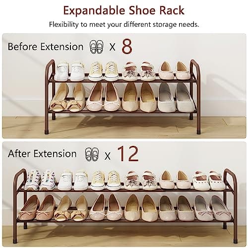 Expandable Console Table and Shoe Rack by Gewudraw
