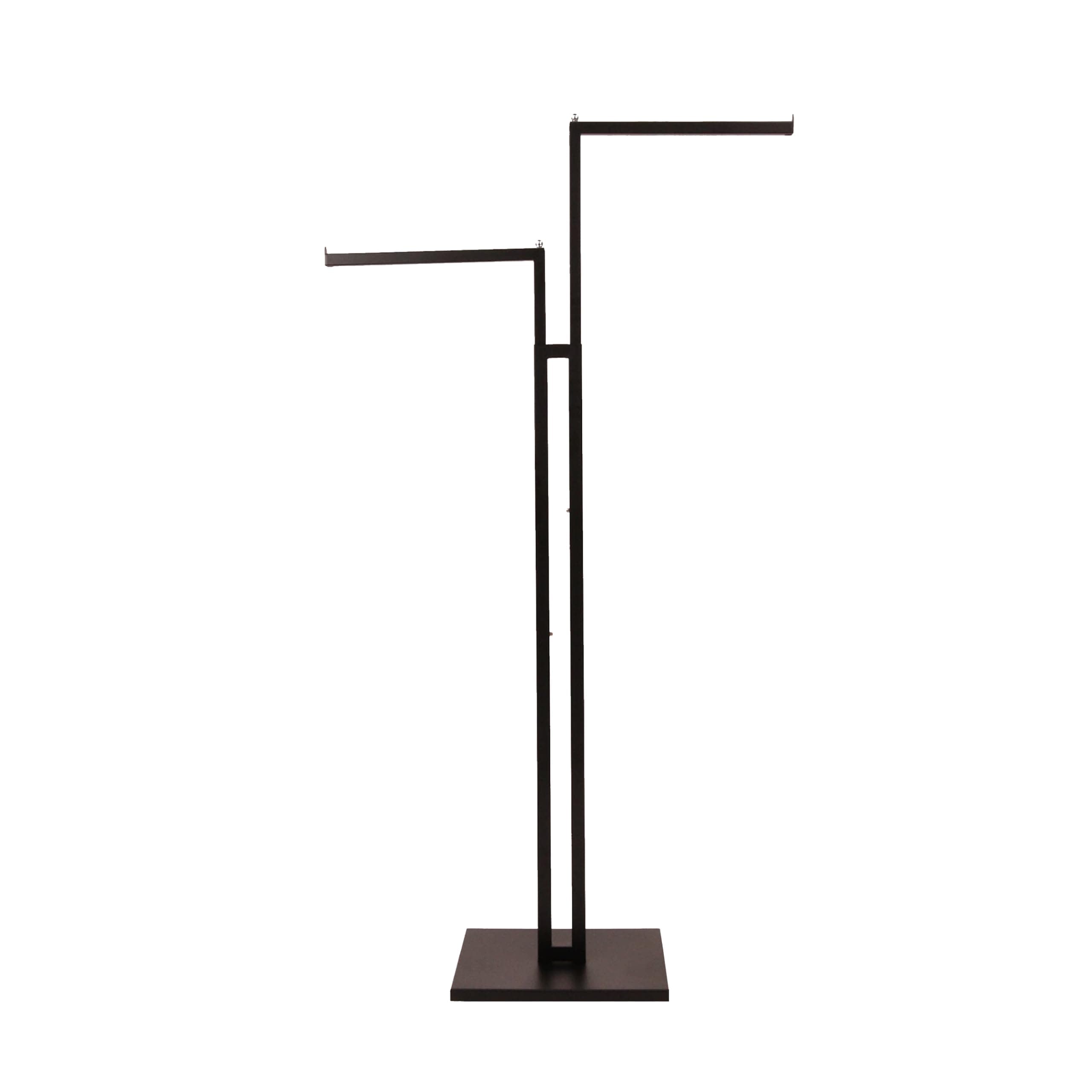 SSWBasics Black 2-Way Adjustable Chrome Clothing Rack - 48" to 72" - Ideal for Retail, Restaurants, and Home Storage
