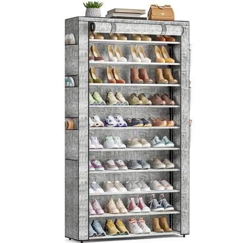 10-Tier Large Capacity Shoe Rack for Entryway Closet Free Standing Storage Cabinet