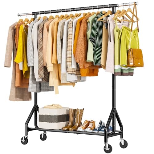 Durable Clothes Rack for Hanging Clothes, 450lb Load Capacity, Black
