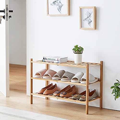 Bamboo 3-Tier Shoe Rack for Entryway & Closet | Sturdy & Beautiful