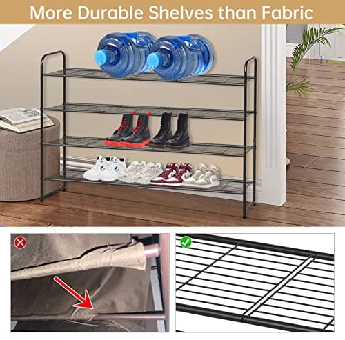KEETDY 4-Tier Metal Shoe Organizer for Closet Storage