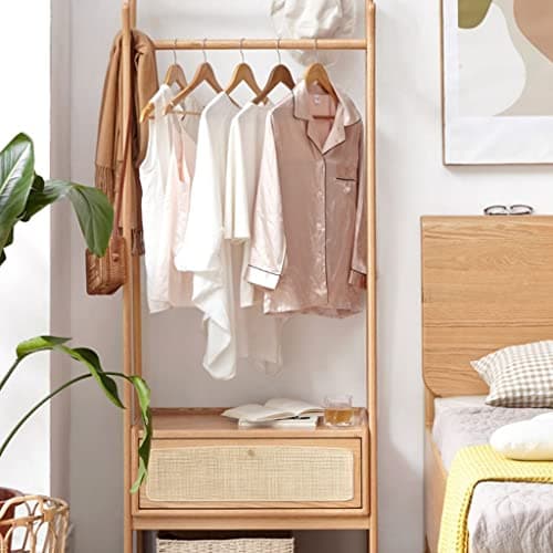Nordic Floor Coat Rack with Drawer for BedroomHall Tree