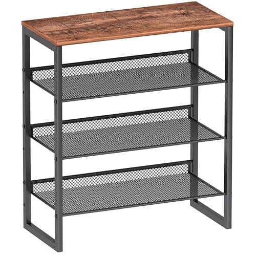 Sturdy Steel 4-Tier Shoe Rack - Entryway Shoe Organizer with Spacious Shelves